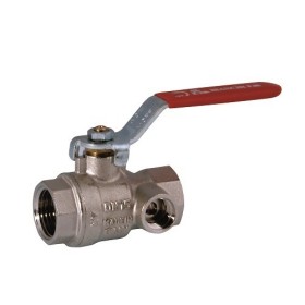 FF ball valve PN25 with drain and iron lever handle