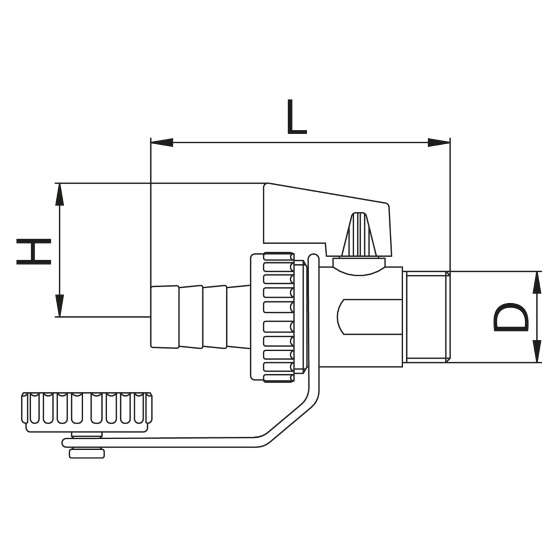Scheda tecnica - Drain ball valve for boiler with cap and hose connection