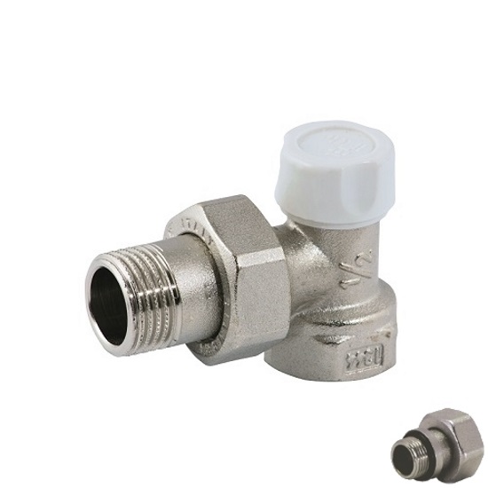 Angle lockshield-valve, for iron pipe %>