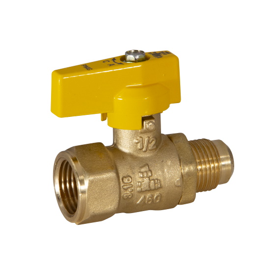 F NPT x FLARE gas ball valve with aluminum lever handle %>