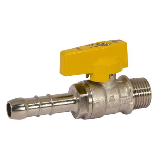 Male gas ball valve with hose attachment UNI 7141 standard %>
