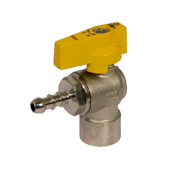 Female angle liquid gas ball valve with hose attachment %>